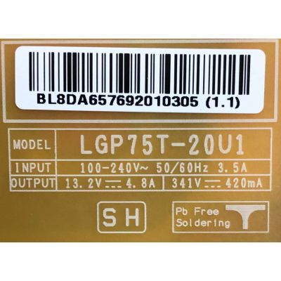 KIT DE TARJETAS PARA TV LG / NUMERO DE PARTE MAIN EBT66575701 / EAX69109605(1.0) / 0JE8T000-017Y / RU09Q6A1UR / FUENTE EAY65769201 / EAX69063801(1.0) / PANEL NC750DQH-ABHR1 / MODELOS 75UN8570AUD.BUSFLKR  - Imagen 2
